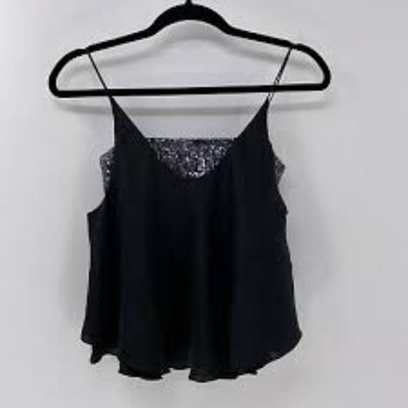 Free People Turn It On Cami Black Sequins Bralette Black Tank Top Small - Picture 13 of 14